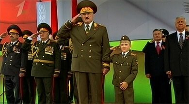 Mr. Lukashenka and his six-year-old son Mikalay